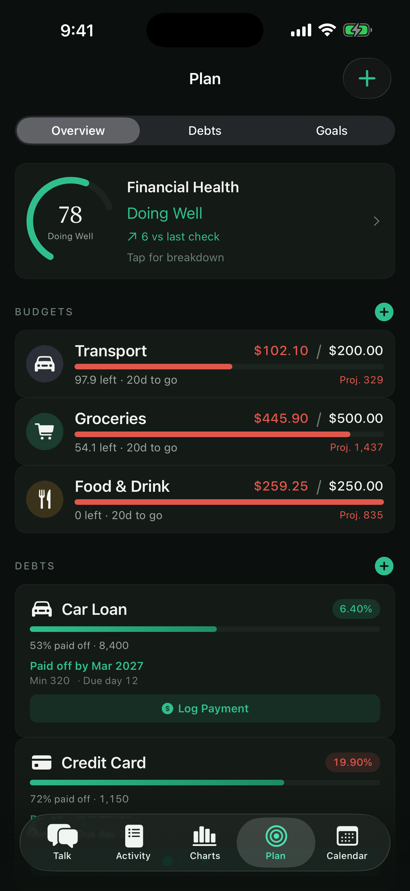 Sotto debt payoff planner and budget tools